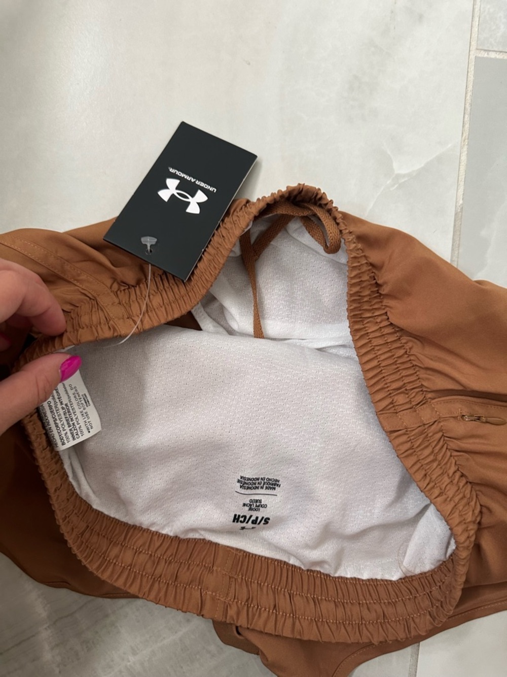 Under Armour Women's Rust Athletic Running Shorts - Picture 5 of 6